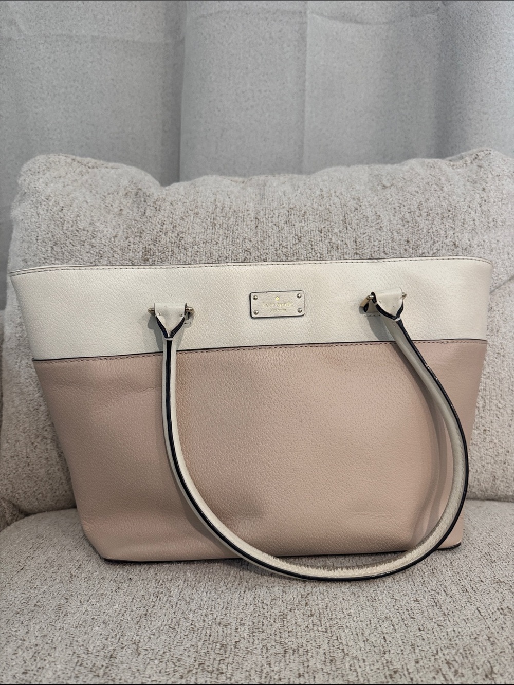 Kate Spade Cream and Blush Leather Tote